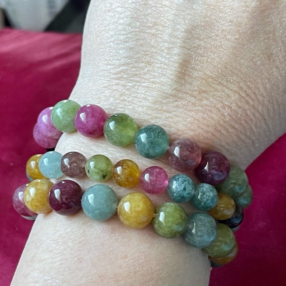 Gorgeous mixed tourmaline gemstone bracelet
